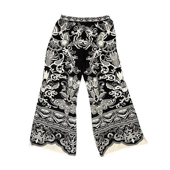 Flying Tomato Wide Leg Palazzo Tassel Drawstring Pants Black & White  Size S - Picture 2 of 3